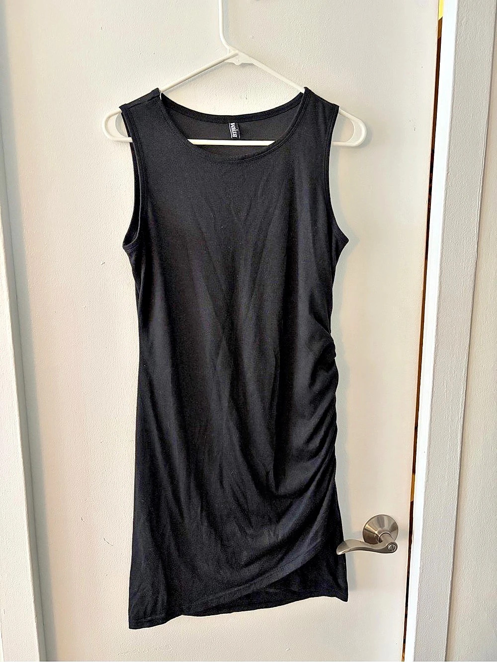 BFTBM Ruched Mini Dress in Black Size Medium